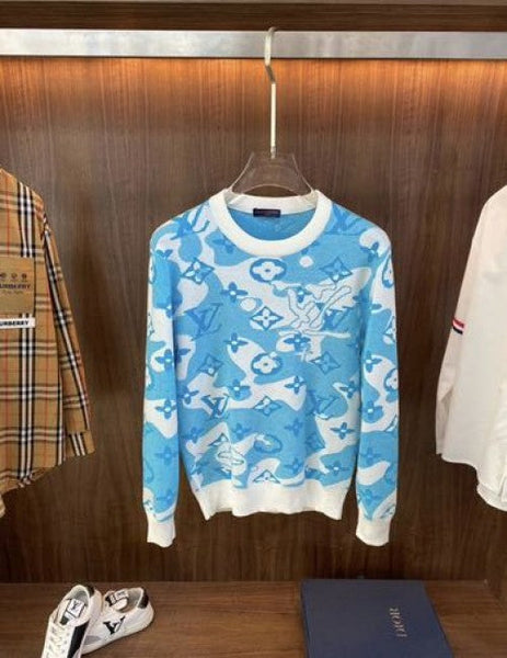 LV Logo Monogram Print Premium Full Sleeves Sweater
