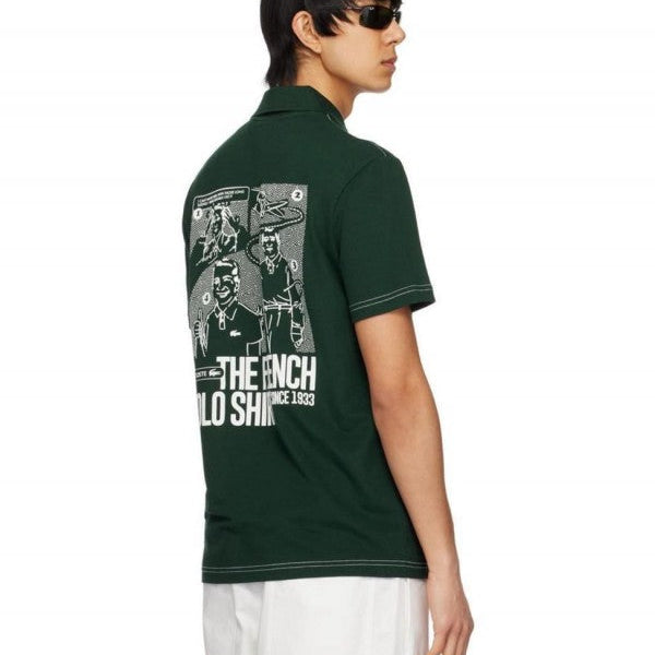 Lacoste Bottle Green Logo Back Print Classic Polo T-Shirt
