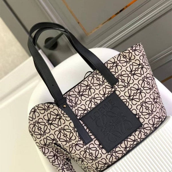 Loewe Elephant Anagram Premium Edition Basket Tote Bag With Dust Bag (Black - 700)