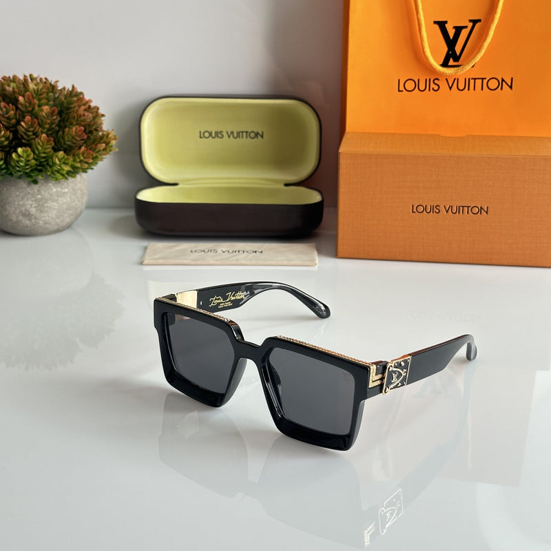 Louis Vuitton 0993 Gold Black Sunglasses