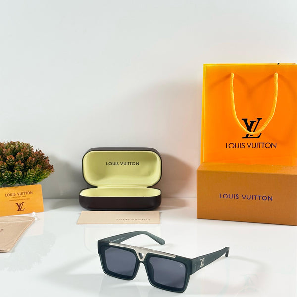 Louis Vuitton 1984 Silver Mate Grey Sunglasses