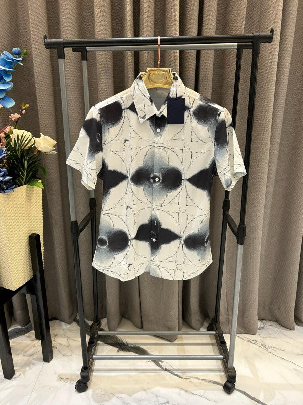 Louis Vuitton Big Monogram Black Shaded Half Sleeves Shirt (Shirt)