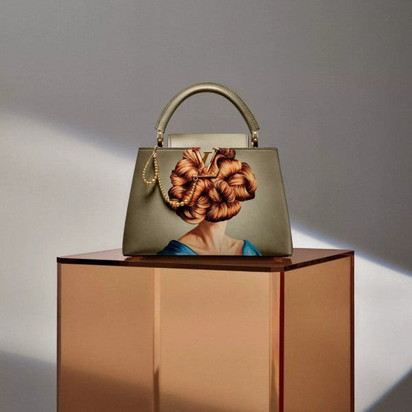 Louis Vuitton Capucines Leather Handbag With OG Box Dust Bag & Double Box