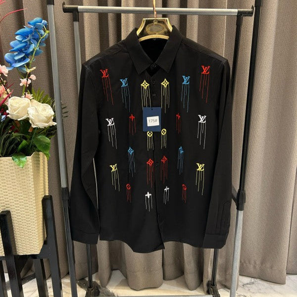 Louis Vuitton Drip Monogram Full Sleeves Shirt Black