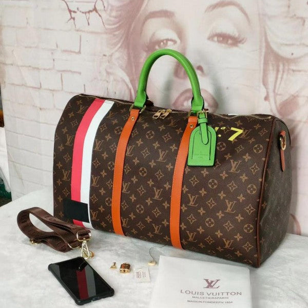 Louis Vuitton Keepall Bandouliere 55 Trunk No7 Weekend Travel Duffle Bag with Tag & Dust Bag (8273)
