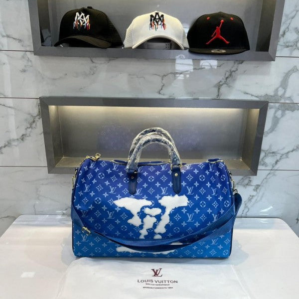 Louis Vuitton Keepall Duffle 50 Limited Edition Sky & Cloud With Dust Bag Tag & Lock Key (8878)