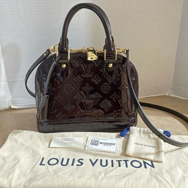 Louis Vuitton LV Alma BB Monogram Vernis Handbag Black (Bag)