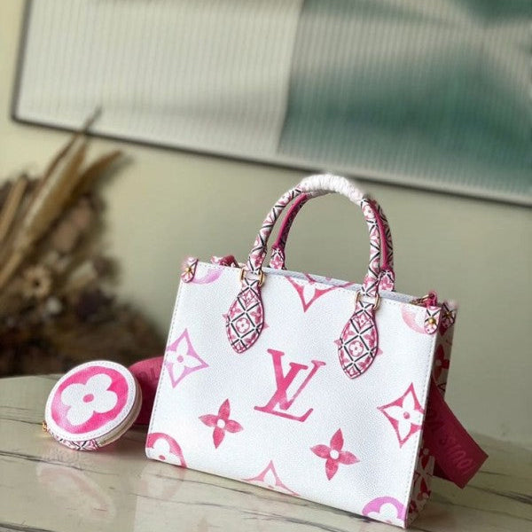 Louis Vuitton LV M22976 On The Go Pochette With OG Double Box & Dust Bag - Coin Pouch (White Pink - 621)