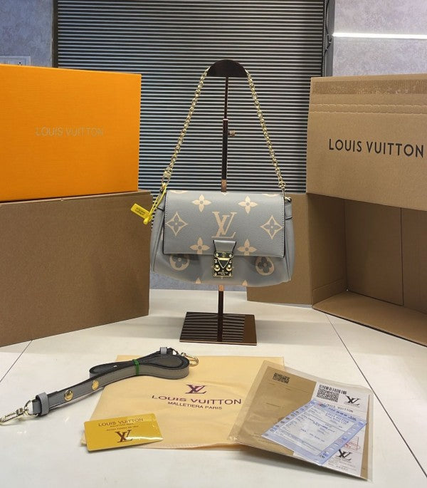 Louis Vuitton LV M45859 Favorite Empreinte Shoulder Bag With OG Double Box & Dust Bag (Blue - 520)