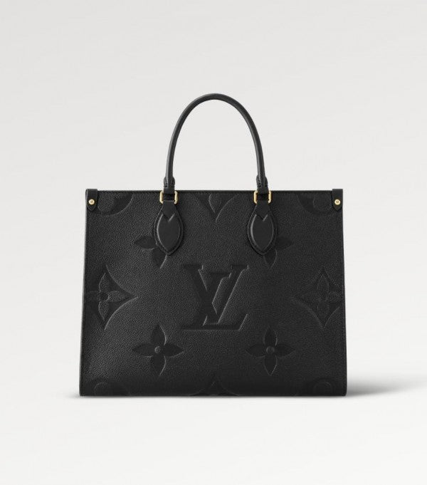 Louis Vuitton LV Monogram Empreinte Leather Tote OnTheGo MM With Dust Bag (M45321-Black)