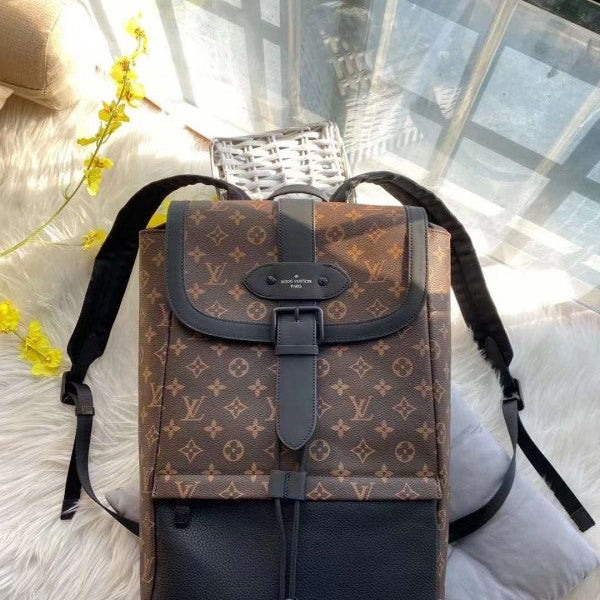 Louis Vuitton LV Monogram Saumur Backpack With Dust Bag (Brown - 259)