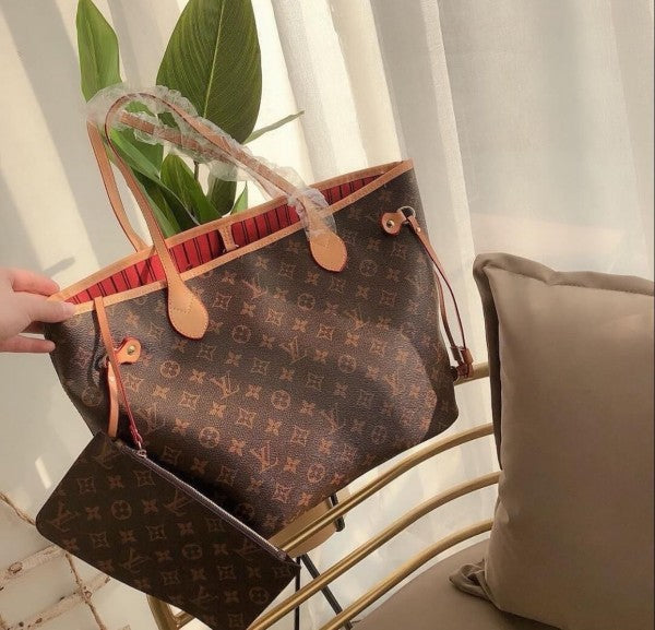 Louis Vuitton LV Neverfull Mono Brown Tote Bag