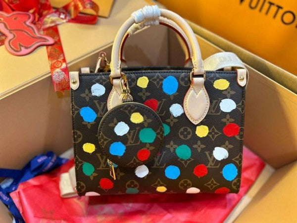 Louis Vuitton LV On The Go Paint Edition With OG Double Box Carry Bag