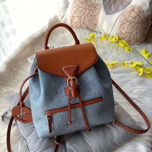 Louis Vuitton LV Premium Unisex Backpack With Dust Bag (Blue Brown - 583)