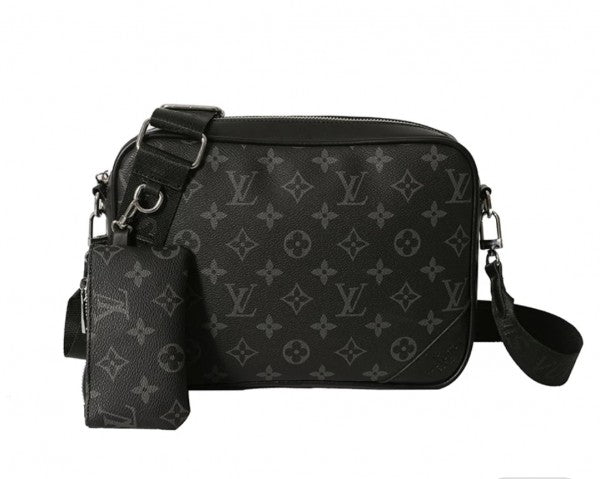 Louis Vuitton LV X Print Messenger Bag Black Monogram Unisex With Dust Bag (830 Black)