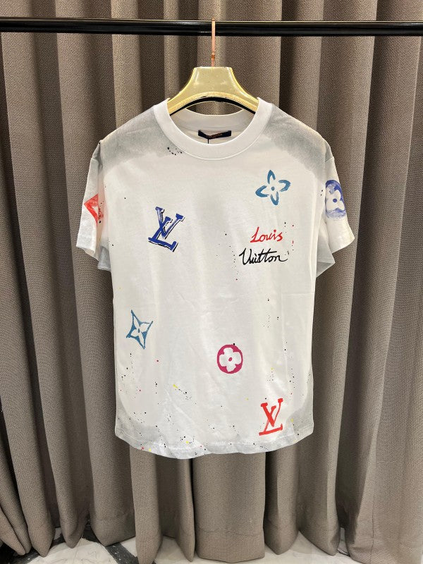 Louis Vuitton Multi Monogram Round Neck T-Shirt White