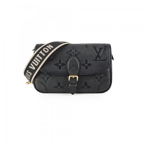 Louis Vuitton Nano Diane Bicolour Monogram Empreinte Leather With OG Box & Dust Bag (M45985 Black)