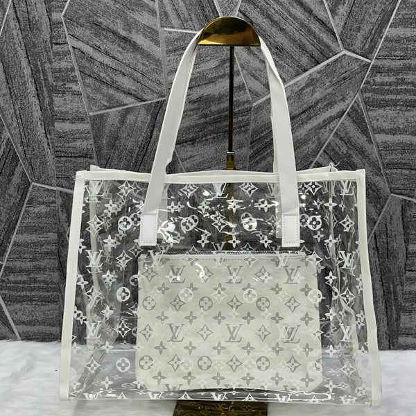 Louis Vuitton Transparent Tote With Wallet White Bag