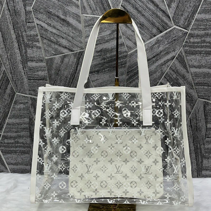 Louis Vuitton Transparent Tote With Wallet White Bag