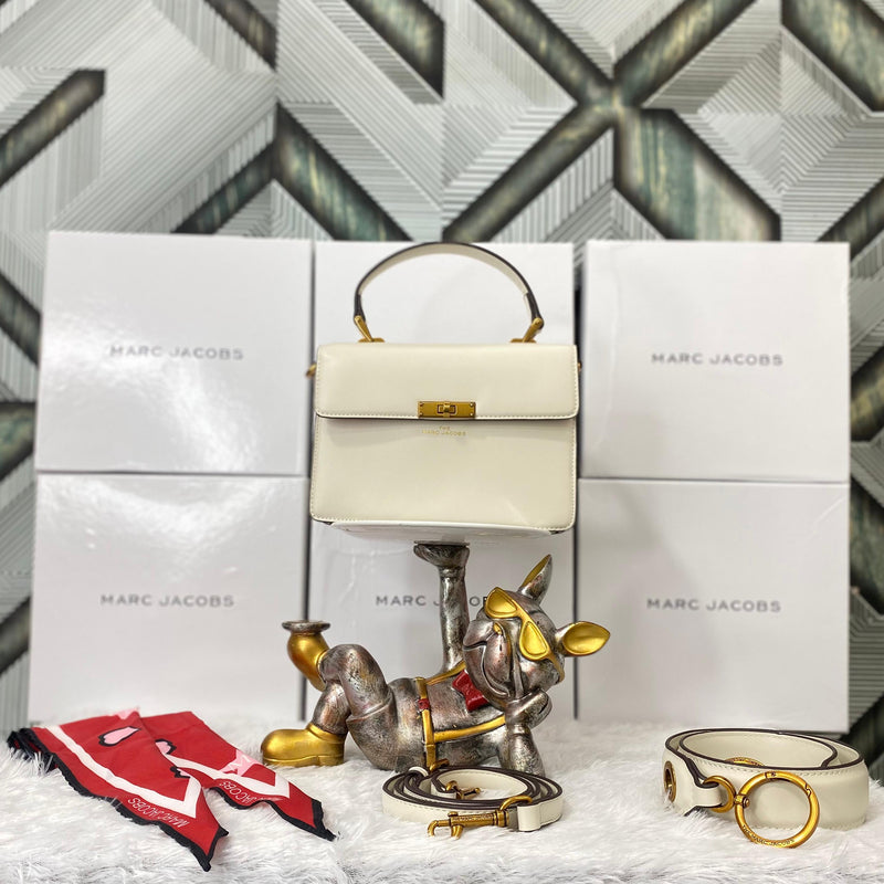 Marc Jacobs The Down Town White Bag With Box & Accessories