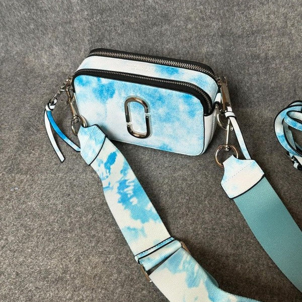 Marc Jacobs The Snap Shot Camera Sling Bag With Dust Bag & OG Box (996 Cha E Ran Tie Dye Blue)
