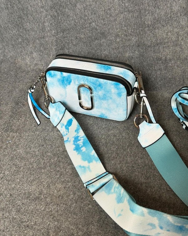 Marc Jacobs The Snap Shot Camera Sling Bag With Dust Bag & OG Box (996 Cha E Ran Tie Dye Blue)