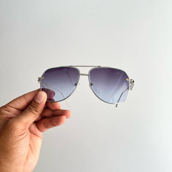 Maybach 8108 Silver Blue Sunglasses
