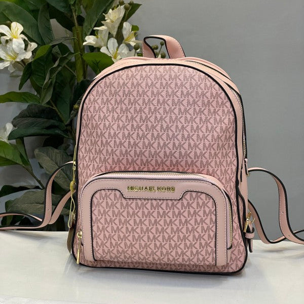Michael Kors Double Zipper Backpack With Dust Bag (22M07-Pink)