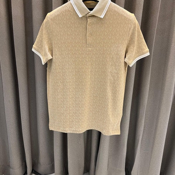 Michael Kors Full Monogram Polo T-shirt Gold