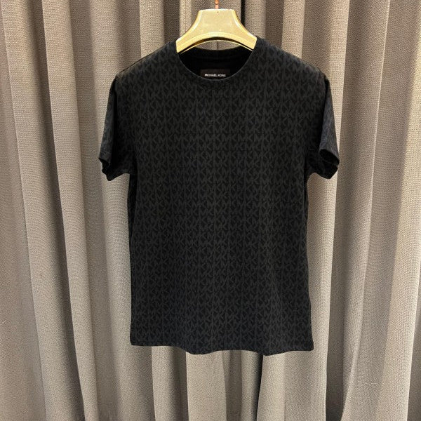 Michael Kors Full Monogram Round Neck T-shirt Black