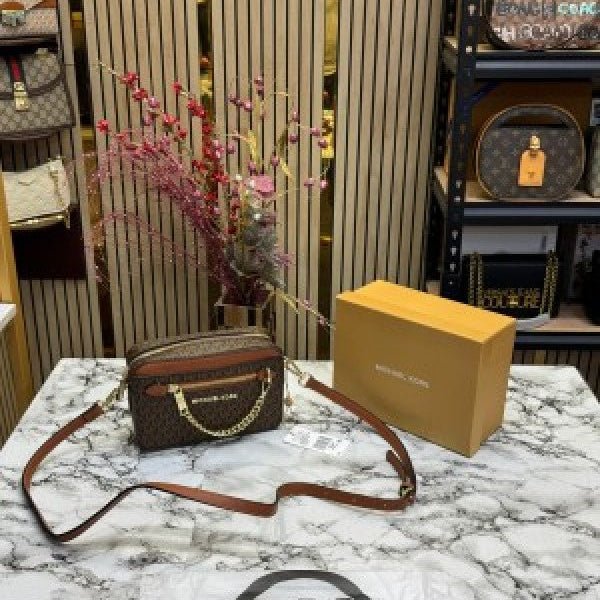Michael Kors Jet Set Camera Crossbody With Sling With OG Box And Dust Bag (10399 Coffee)
