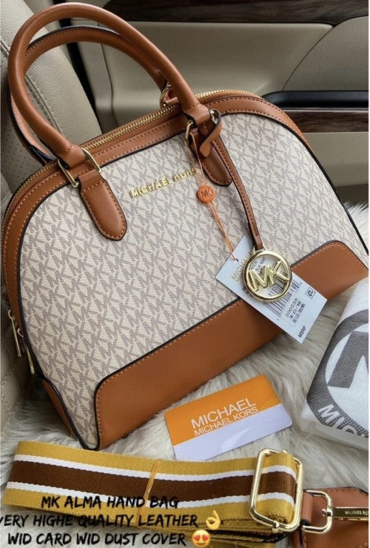 Michael Kors MK Dome Bag With Dust Cover White