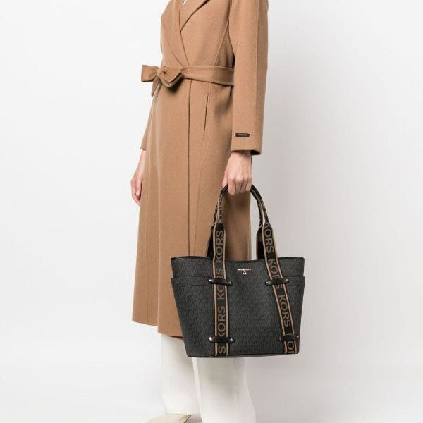 Michael Kors MK Maeve Tote Bag With Dust Bag & Sling Belt (Black - 185)