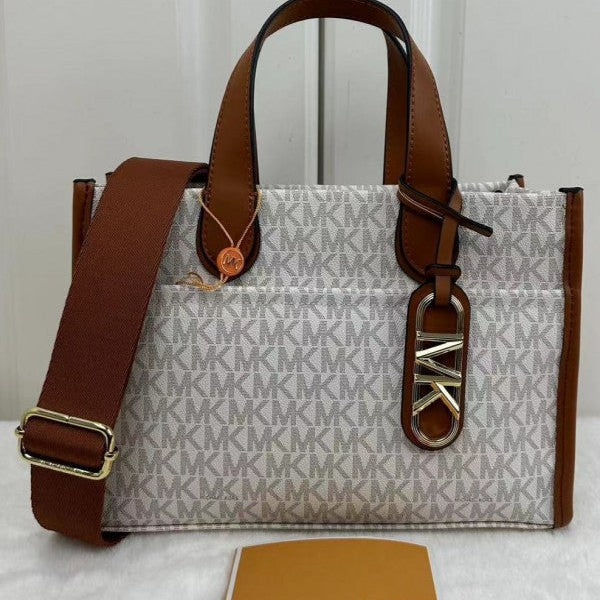 Michael Kors MK Small Gigi Tote Bag With Dust Bag - M5920-1 Cream brown