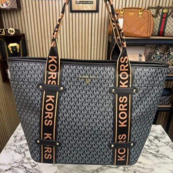 Michael Kors Maeve Monogram Print Tote Bag With Dust Bag (Black 22314)