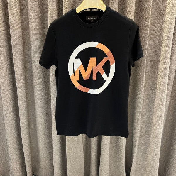 Michael Kors Middle Brand Logo Print Round Neck T-shirt Black