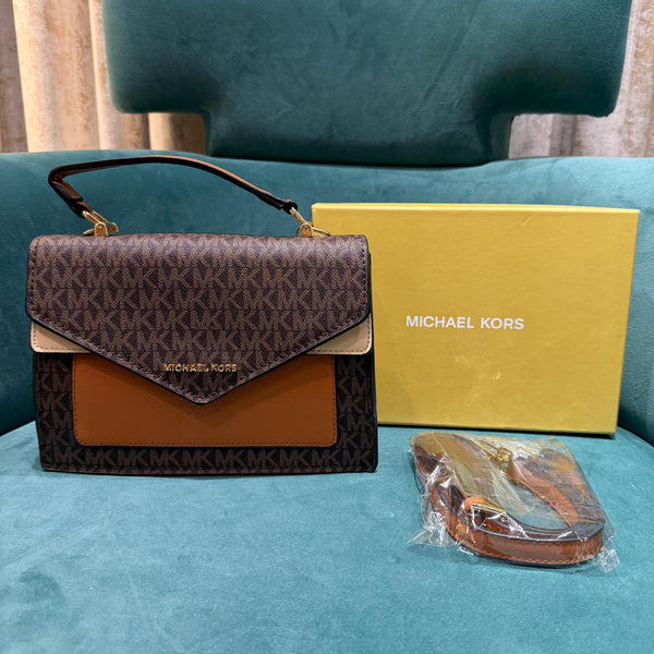 Michael Kors Mk Ludlow Signature Leather Satchel Bag With Box Coffee 3323
