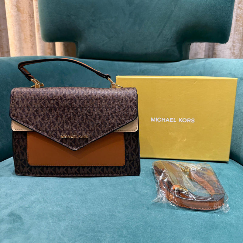 Michael Kors Mk Ludlow Signature Leather Satchel Bag With Box Coffee 3323