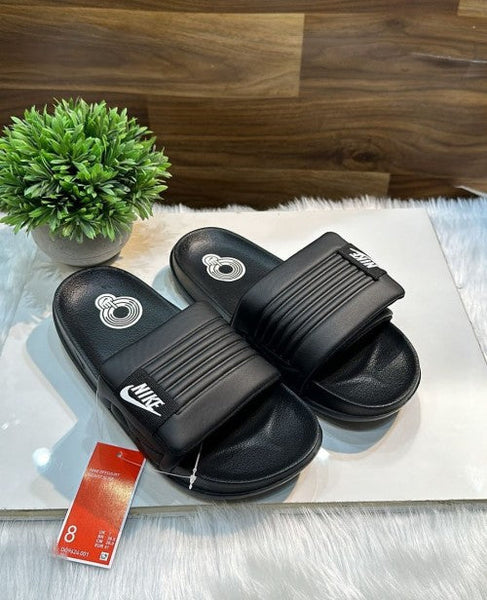 NIKE Off Court Adjust Slides Soft Bed Sole Premium Quality Black