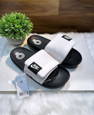 NIKE Off Court Adjust Slides Soft Bed Sole Premium Quality White