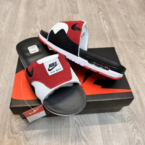 Nike AirMax 1 Premium Red Black Flip-Flop
