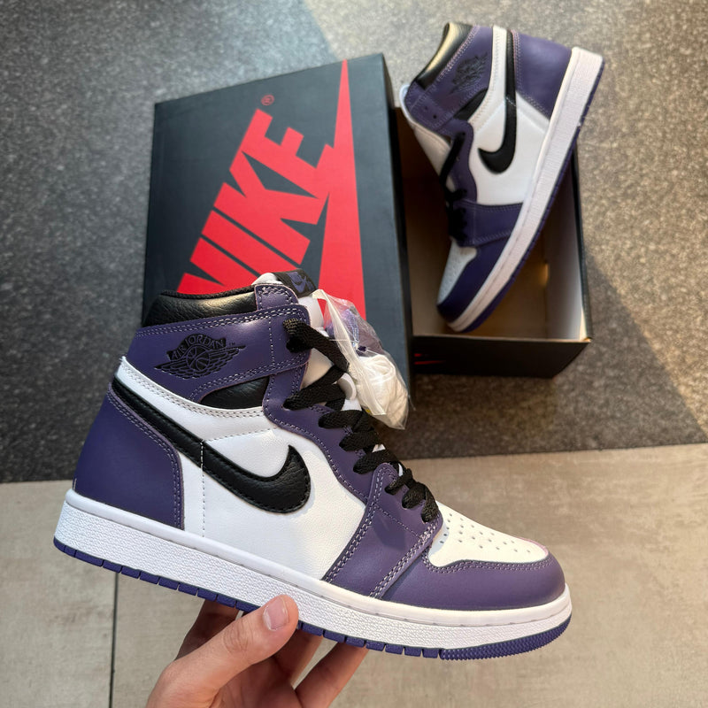 Nike Air Jordan 1 High Purple Court Shoes