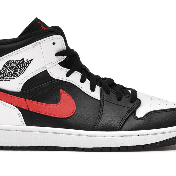 Nike Air Jordan 1 Mid Black Chile Red White Shoes