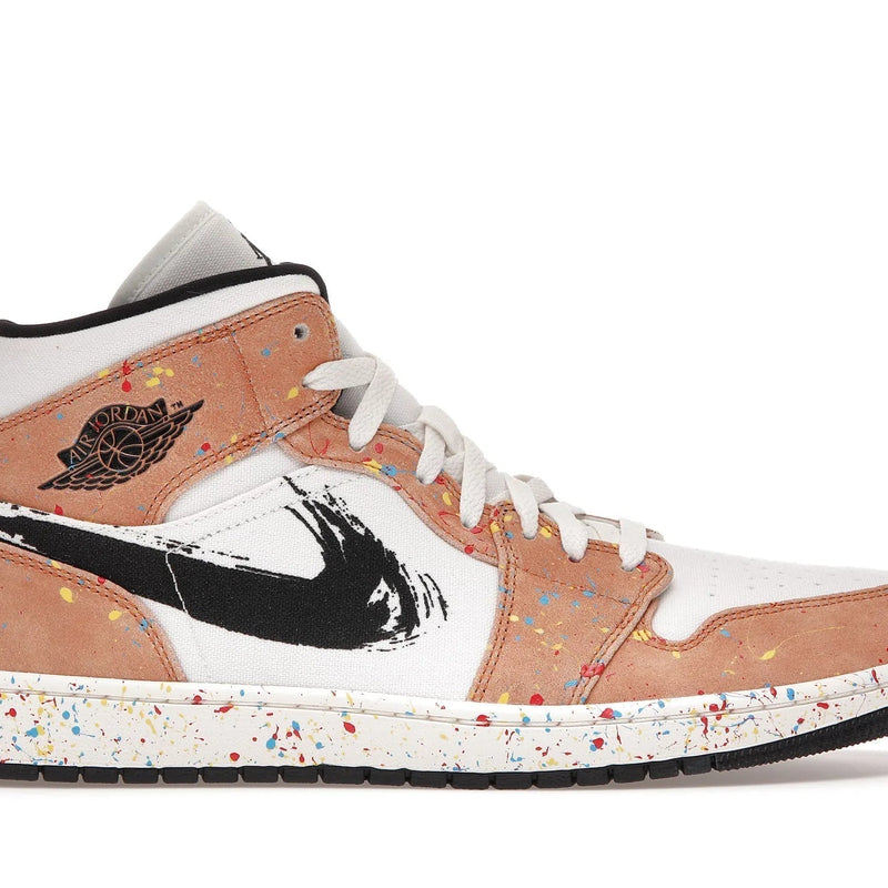 Nike Air Jordan 1 Mid Brushstroke Shoes
