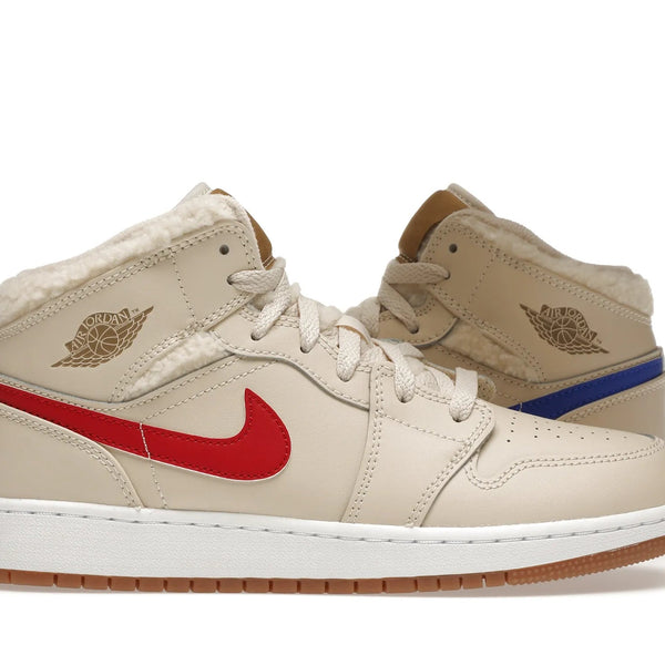 Nike Air Jordan 1 Mid Fleece Pearl White Shoes