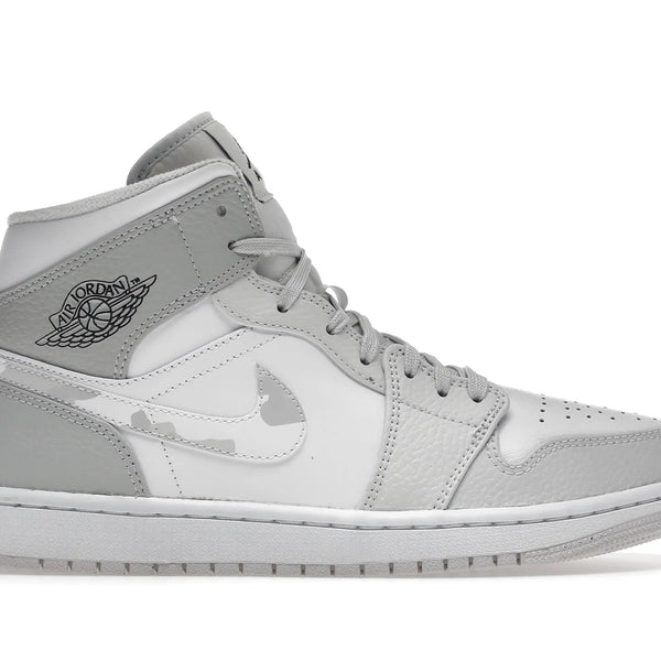 Nike Air Jordan 1 Mid Grey Camo Shoes