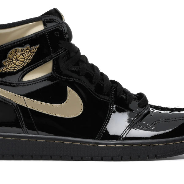 Nike Air Jordan 1 Retro High Black Metallic Gold Shoes