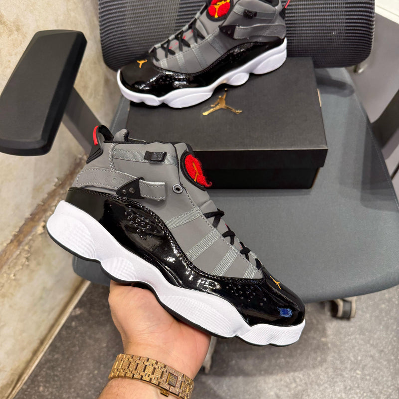 Nike Air Jordan 6 Rings Smoke Grey Black Red Shoes