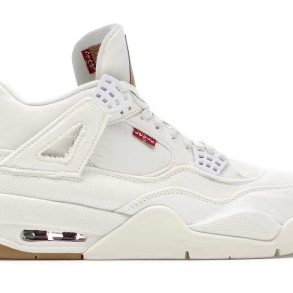 Nike Air Jordan Retro 4 Levis White Denim Shoes