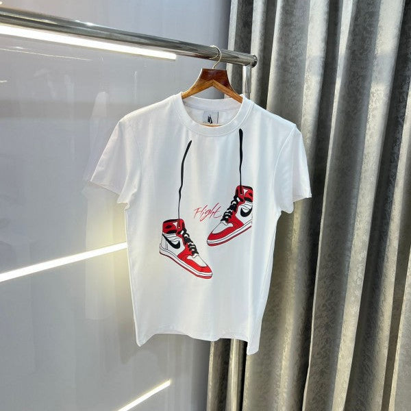 Nike Air Jordan White Sneaker Print Imported Oversized T-Shirt
